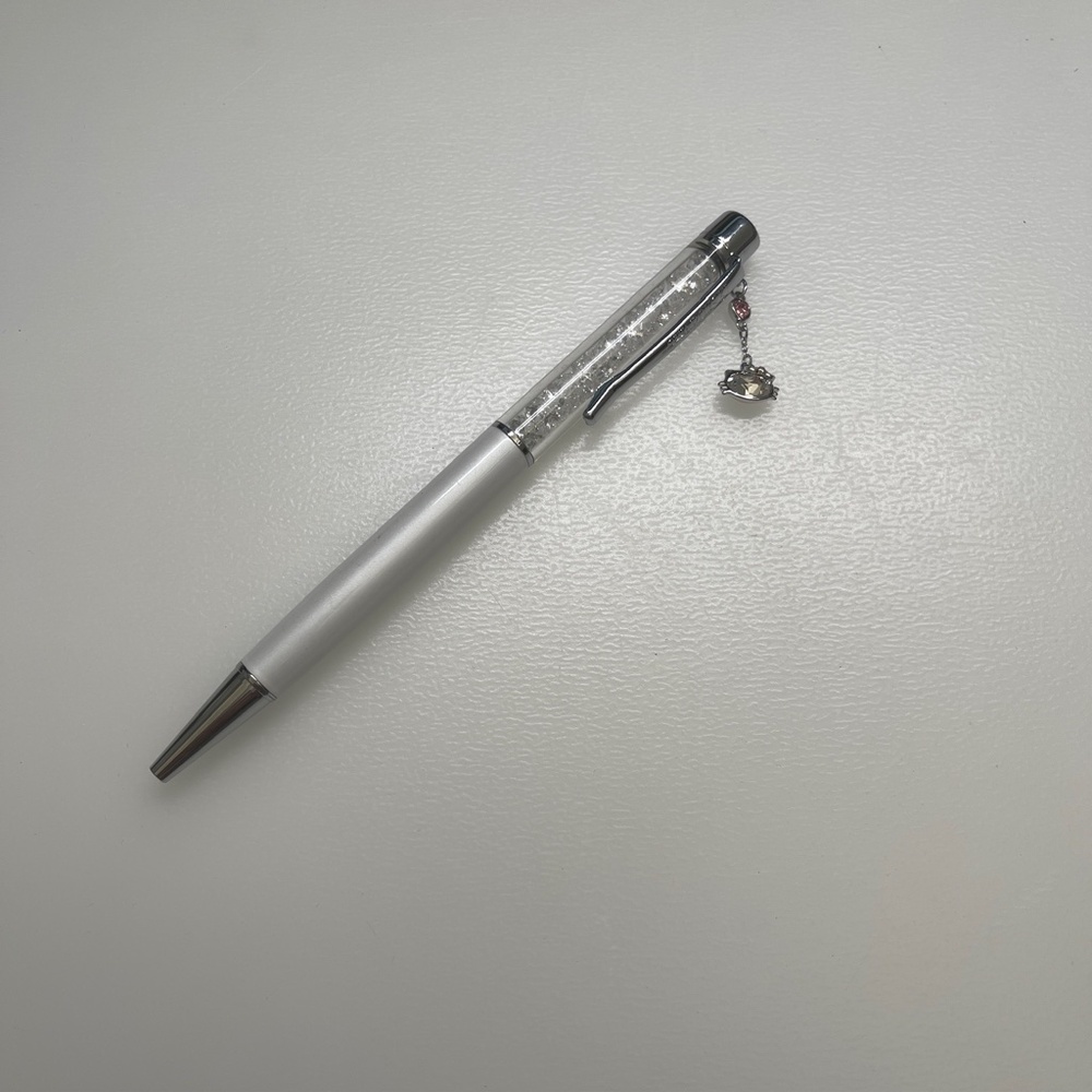 Hello Kitty Swarovski white crystal silver Ballpoint Pen Black Holiday Gift